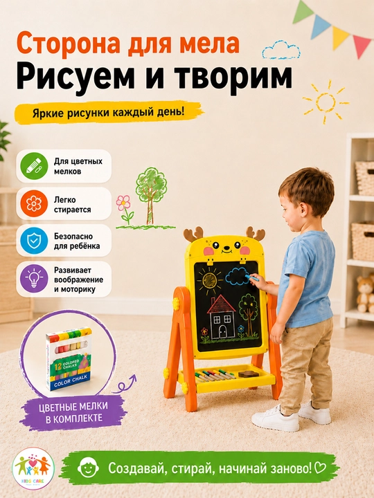 Доска для рисования магнитная. Мольберт