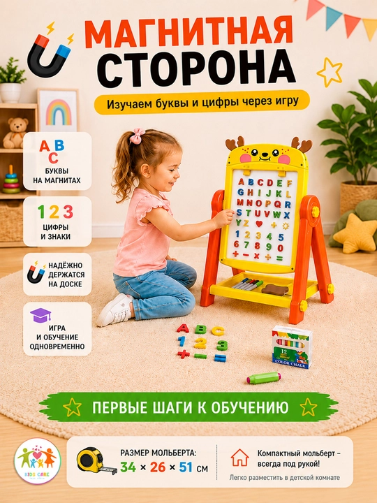 Доска для рисования магнитная. Мольберт
