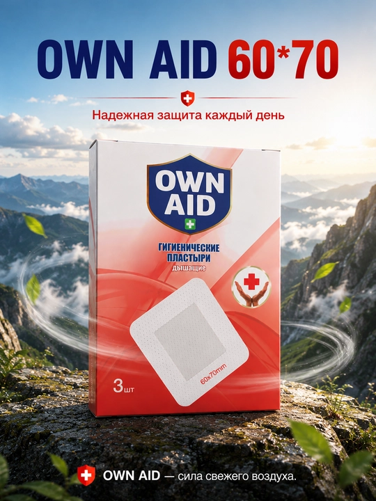 Gigienik plasterlar Own Aid, 3 dona, 60 * 70 mm