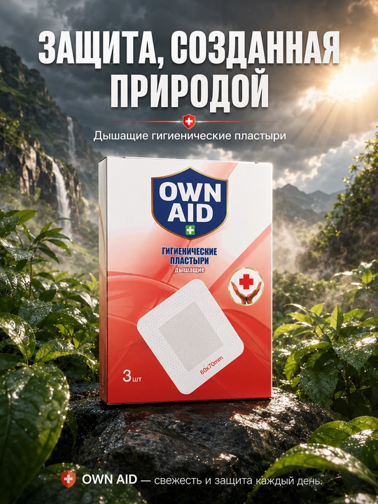 Gigienik plasterlar Own Aid, 3 dona, 60 * 70 mm
