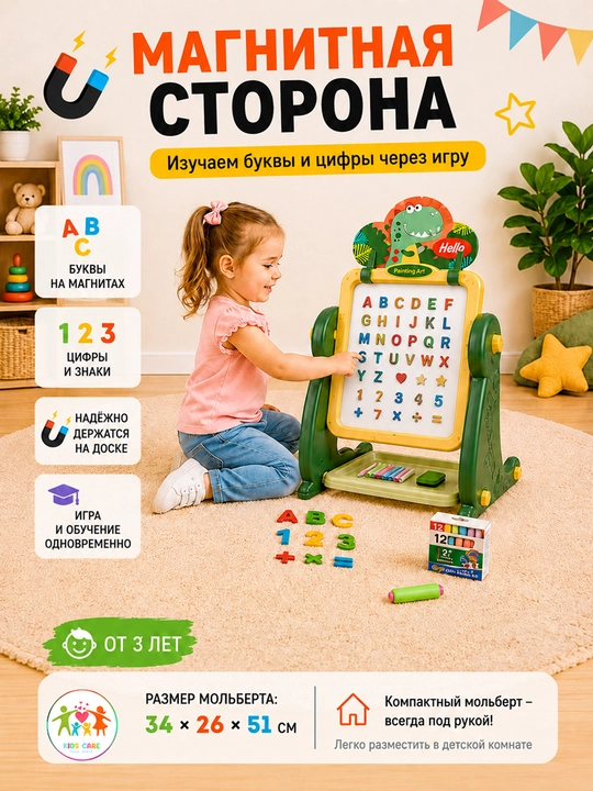 Доска для рисования магнитная. Мольберт