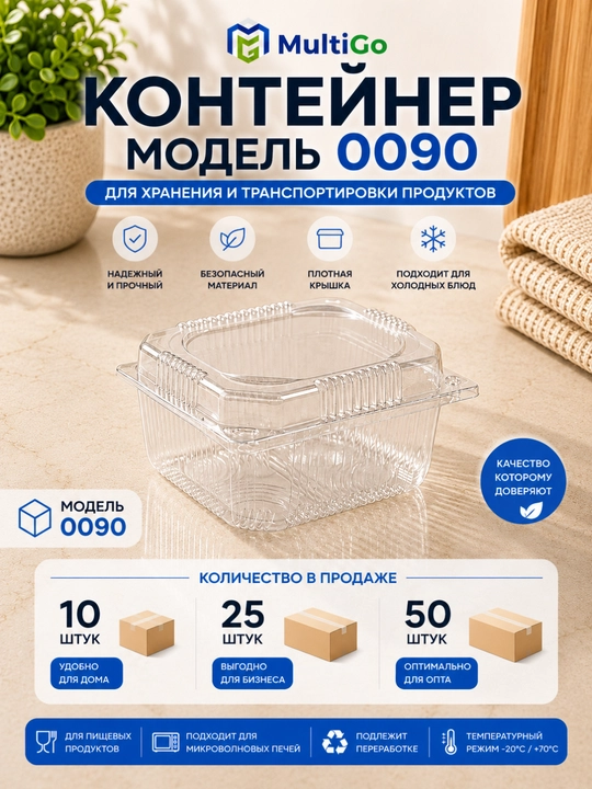 Mahsulotlarni saqlash va tashish uchun MultiGo bir martalik plastik konteyner