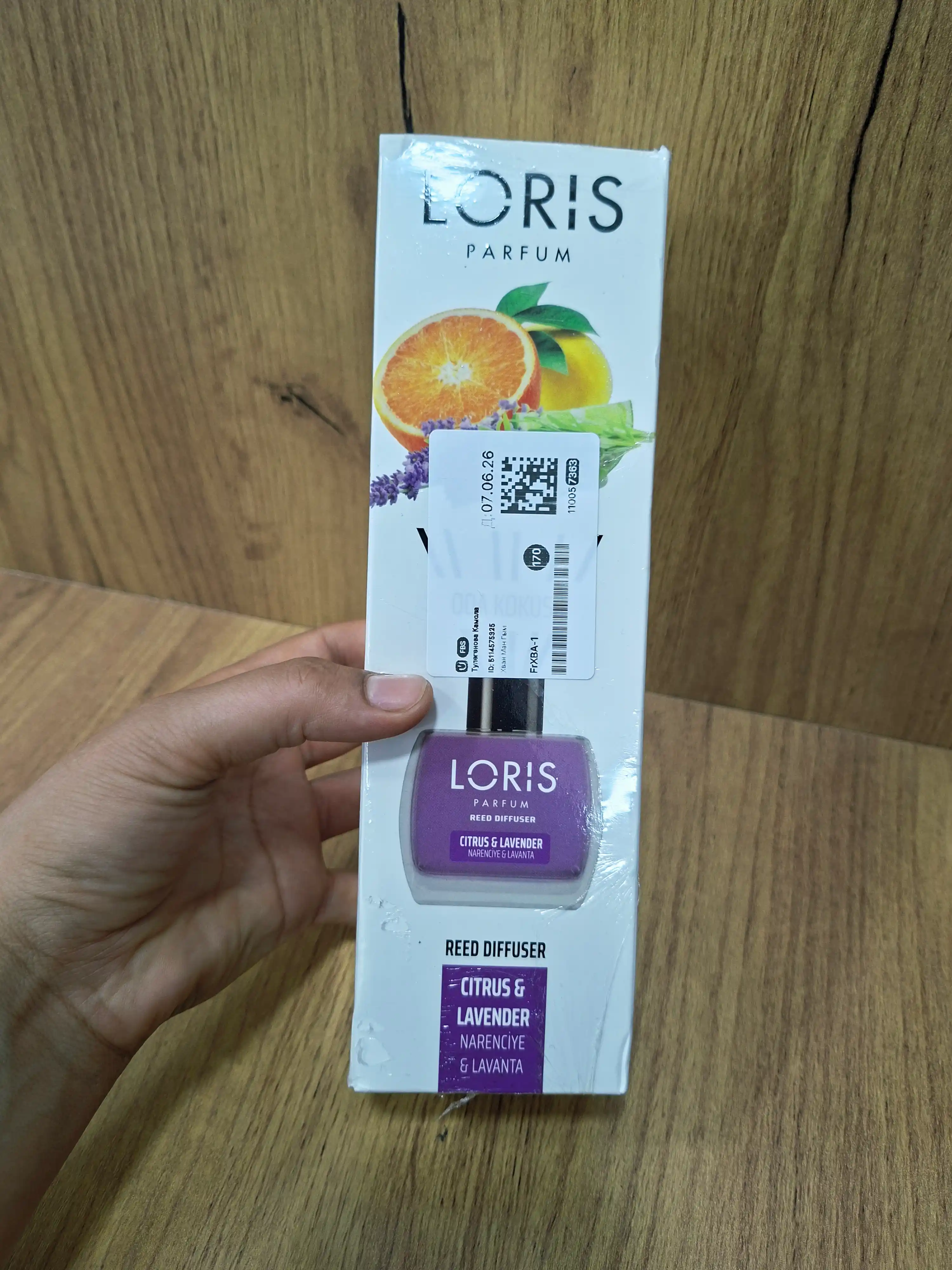 Aromadiffuzor Loris 120 ml, uy va offis uchun xushbo'ylantirgich (tayoqchalari bilan)