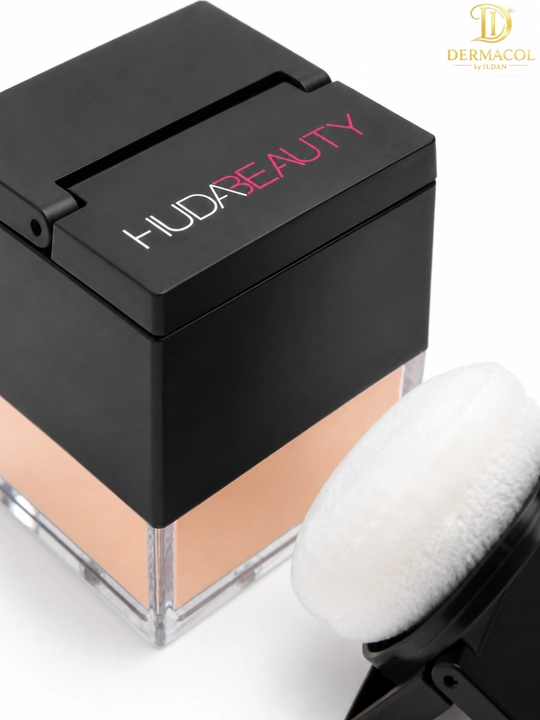 Yuzga mat finish beruvchi beyking kukunyuz pudrasi Huda Beauty Baby Bake Peach Pie