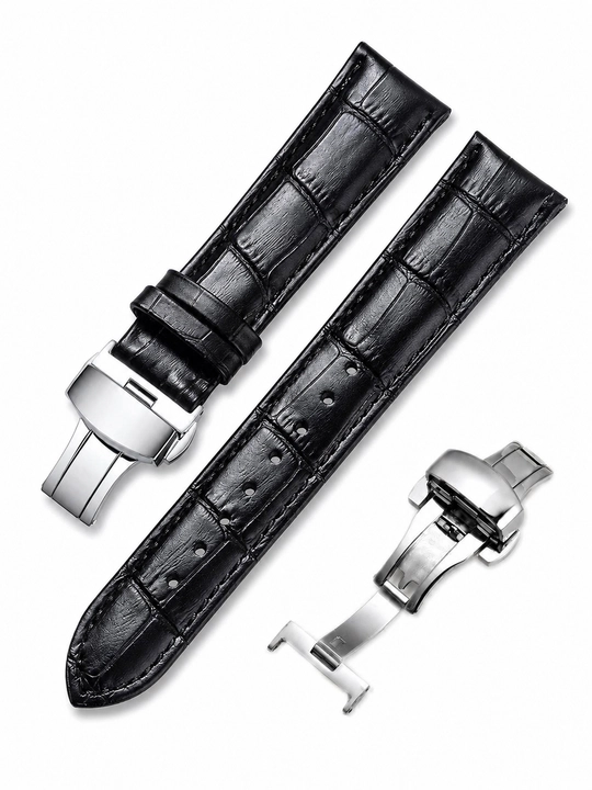 Еrkaklar soat kamari 20,22 mm, klassik soat tasmalari, tutqich mexanizimi bilan