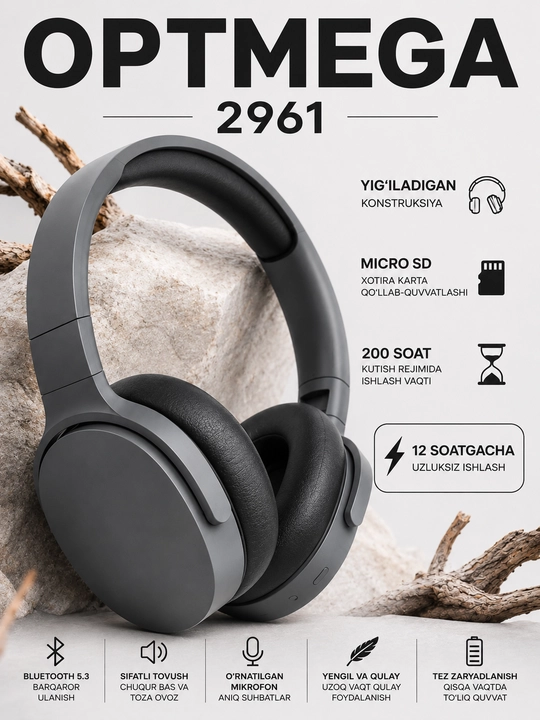 Беспроводные Bluetooth наушники WIR Wireless P2961, с микрофоном, проводные и беспроводные - 