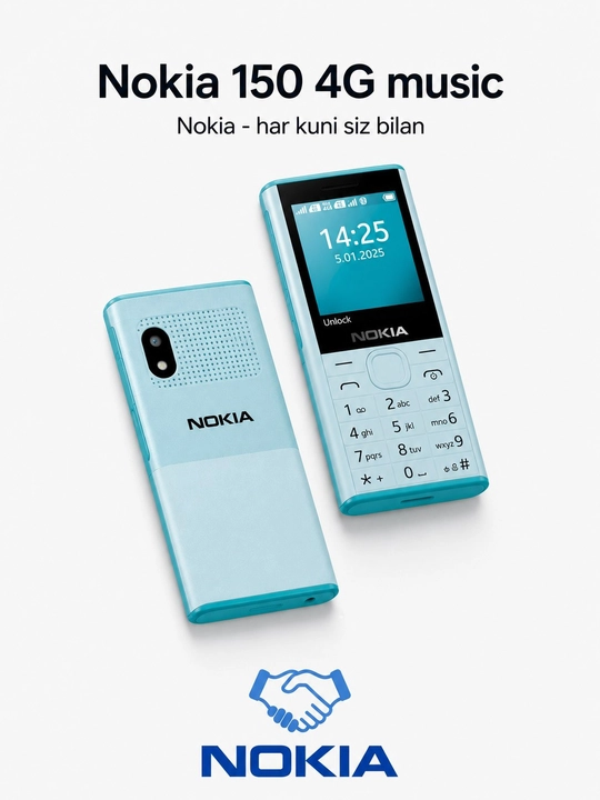 Nokia 150 4G Music мобильный телефон, 2 SIM-карты, Type-C, FM-радио. Батарея 2500 мАч - 