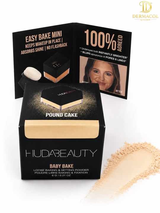 Yuz va ko‘z osti uchun yengil fiksatsiya pudrasi Huda Beauty Baby Bake Pound Cake 6 g