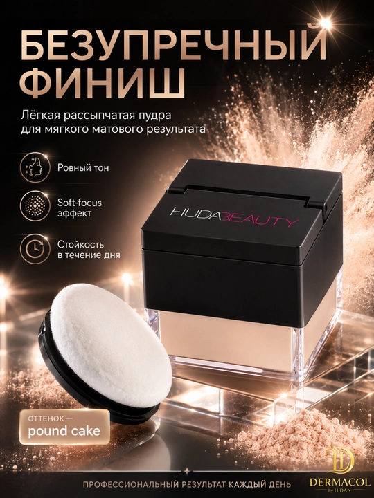 Yuz va ko‘z osti uchun yengil fiksatsiya pudrasi Huda Beauty Baby Bake Pound Cake 6 g