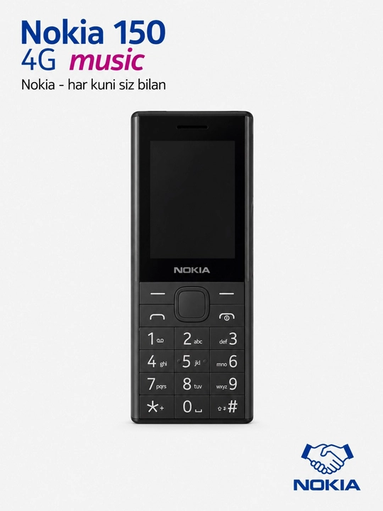 Nokia 150 4G Music mobil telefoni, 2 SIM, Type-C, FM radio. 2500 mAh batareka