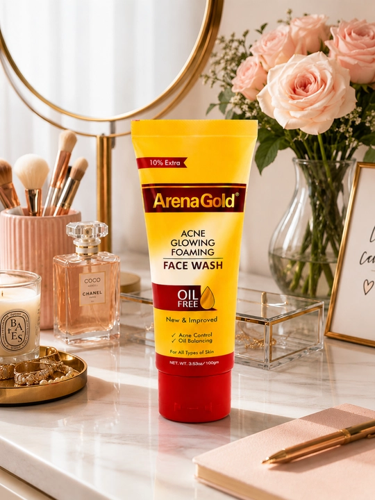 Гель для умывания против акне, для жирной кожи Arena Gold Acne Glopwing Foaming Face Wash