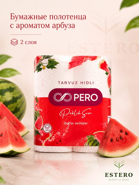 PERO Poklik Siri qog'oz sochiq — tarvuz hidli, 2 qavat