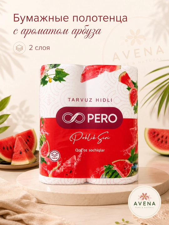 PERO qog'oz sochiqlar — tarvuz hidli, yumshoq 2 qavat🌿
