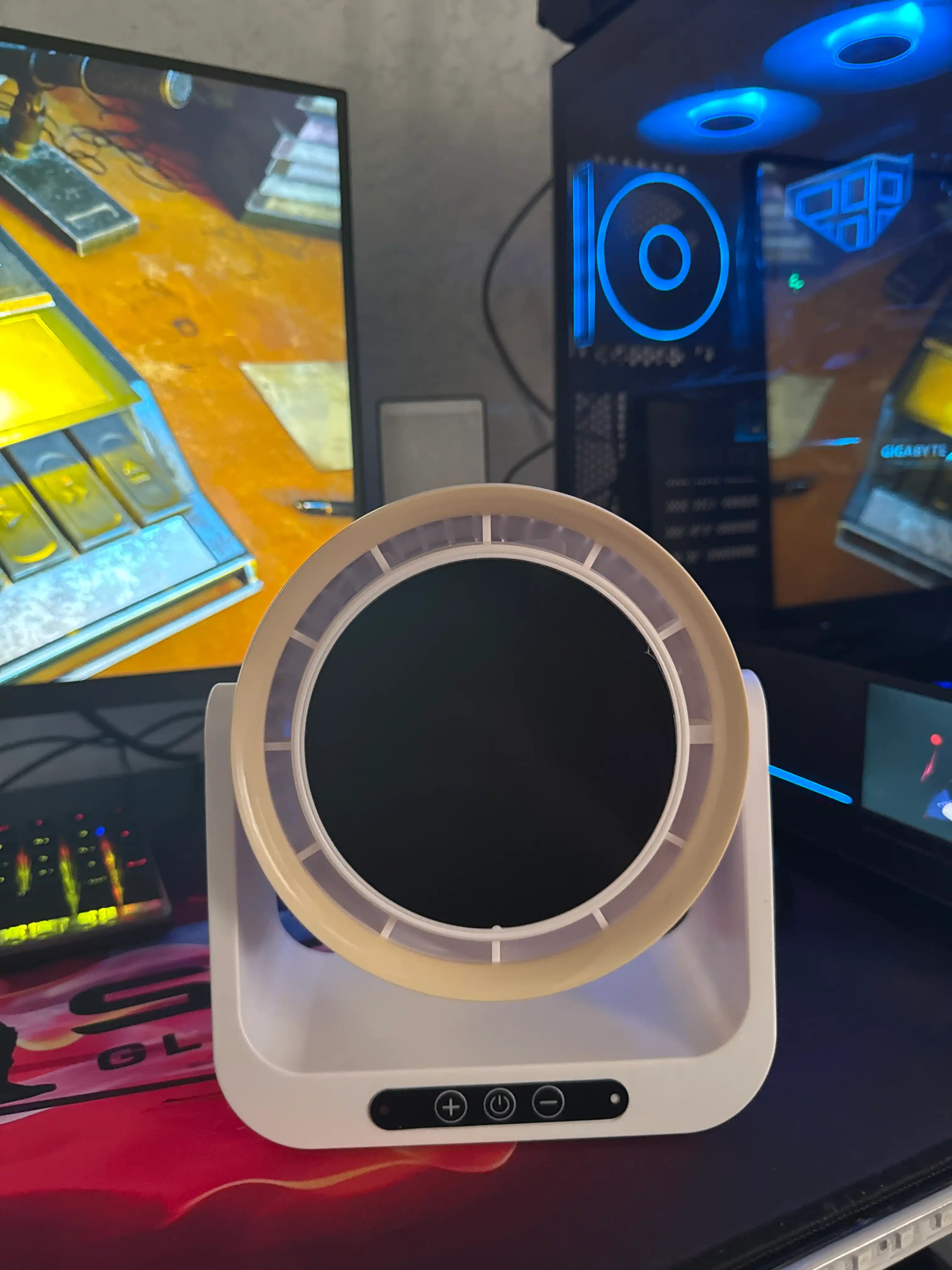 Simsiz 2-in-1 ventilyatori, 5 tezlik, LED zaryadlash, lager va uy uchun