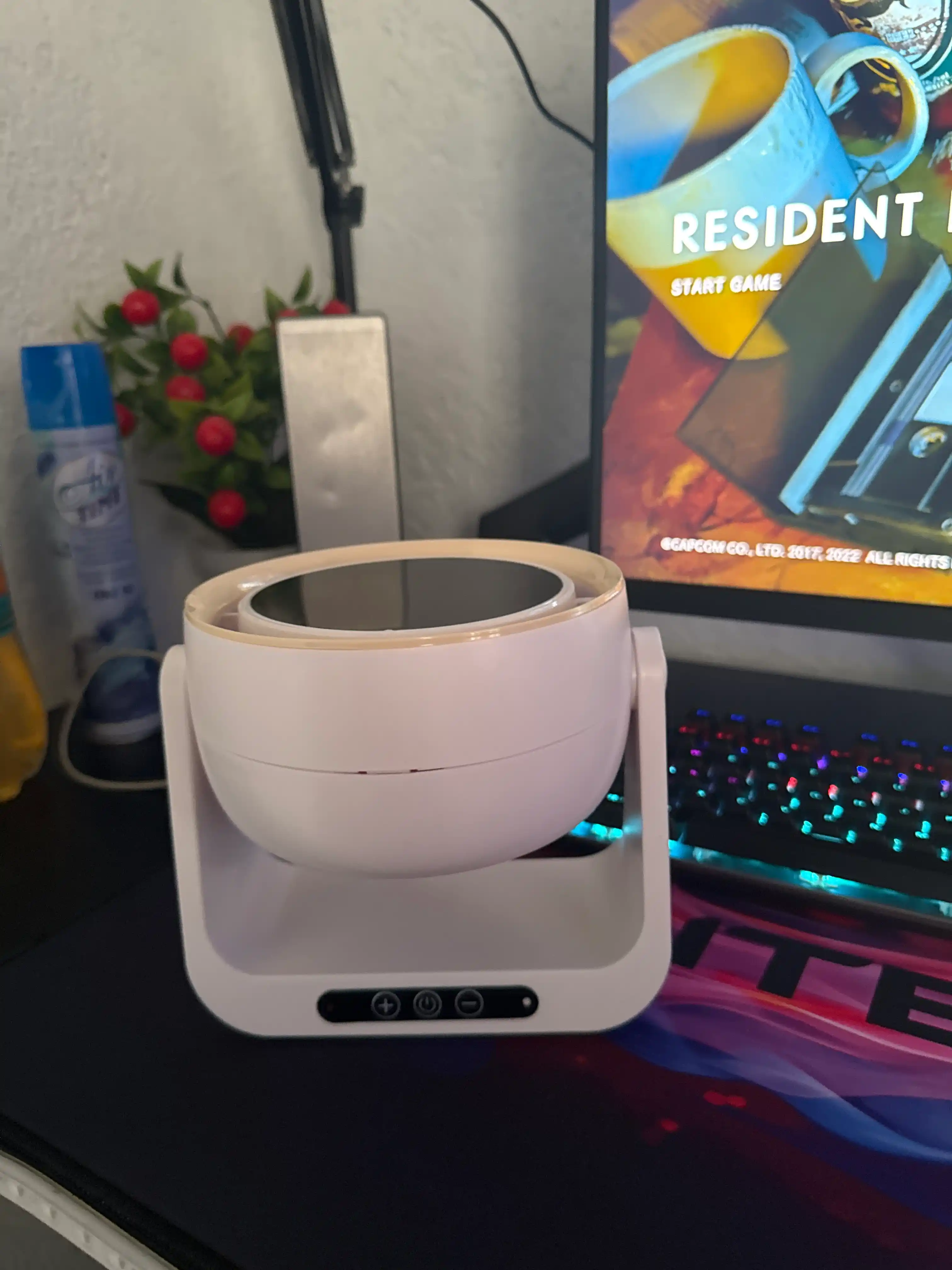 Simsiz 2-in-1 ventilyatori, 5 tezlik, LED zaryadlash, lager va uy uchun