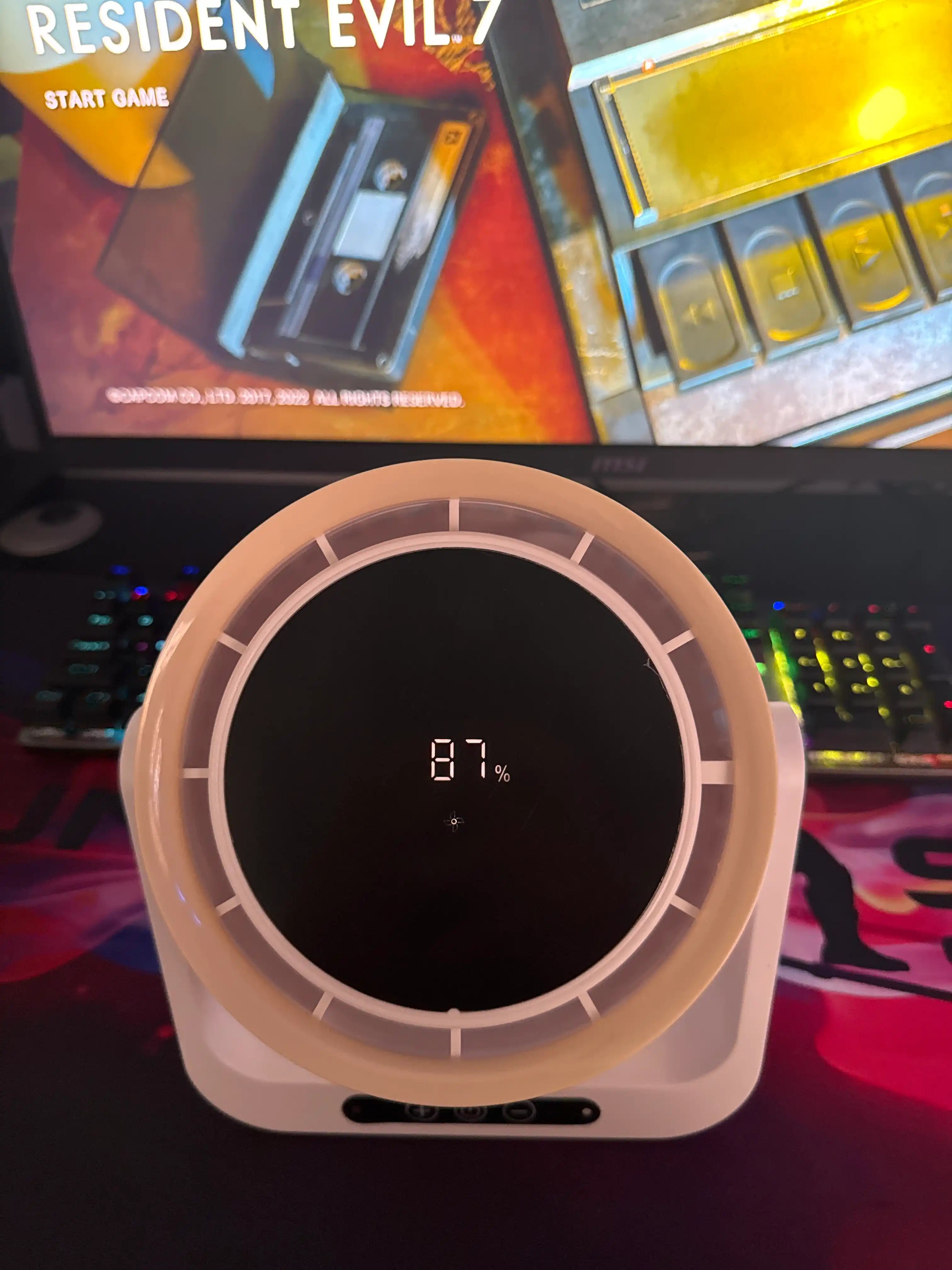 Simsiz 2-in-1 ventilyatori, 5 tezlik, LED zaryadlash, lager va uy uchun