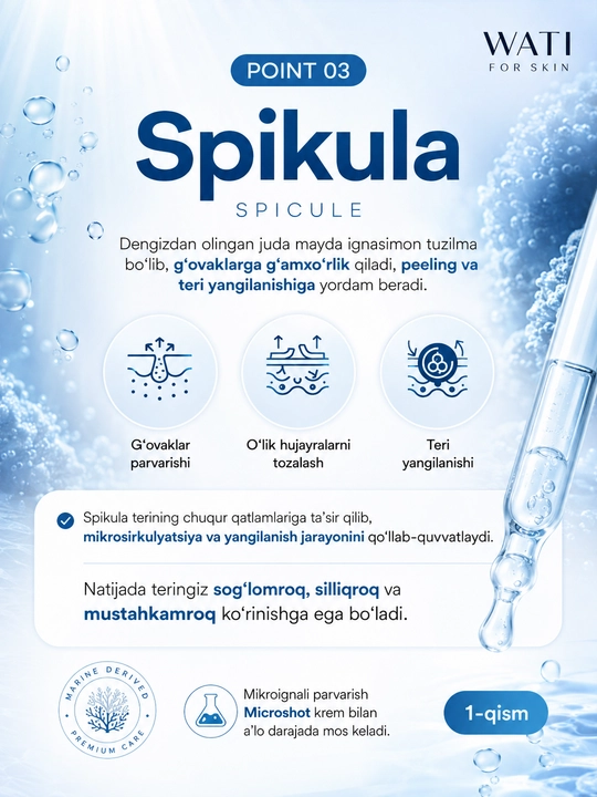 Крем для лица Wati for Skin с гиалуроновой кислотой скваланом, технологией микропикул 50мл