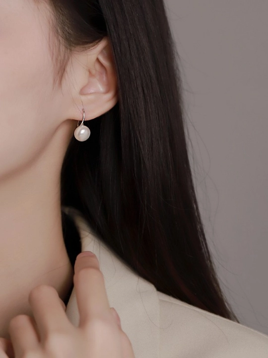 Серебряные серьги с натуральным жемчугом Adelinde 925 пробы