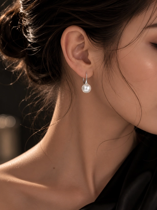 Серебряные серьги с натуральным жемчугом Adelinde 925 пробы