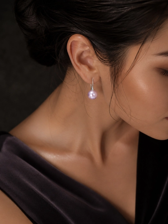Серебряные серьги с натуральным жемчугом Adelinde 925 пробы