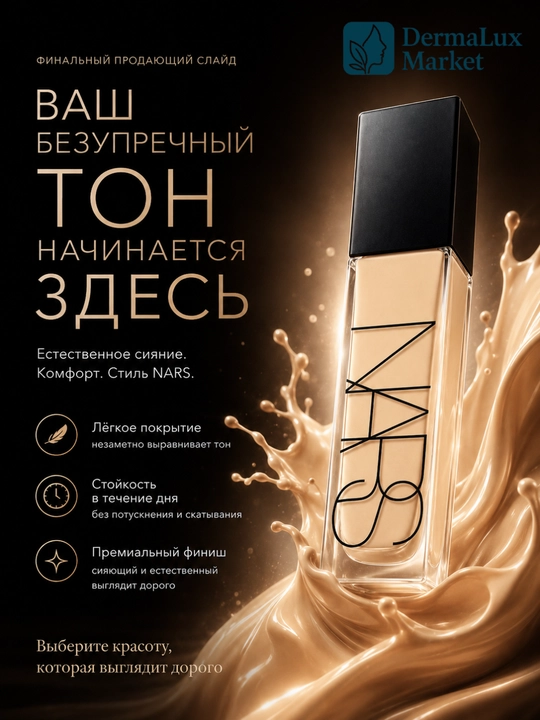 Yuz uchun tonal krem NARS Natural Radiant Yukon Gobi Salzburg Deauville, 30 ml