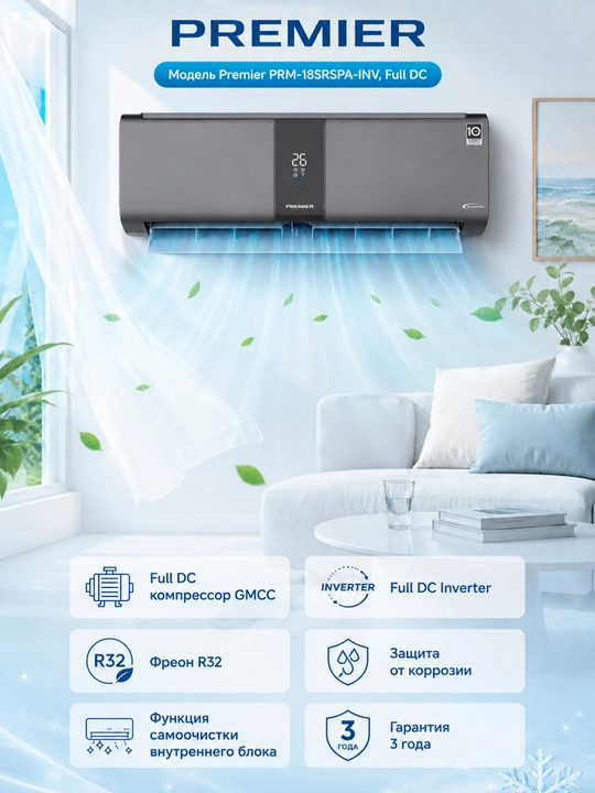 Premier PRM-18SRSPA-INV invertorli konditsioner, Full DC Inverter - 