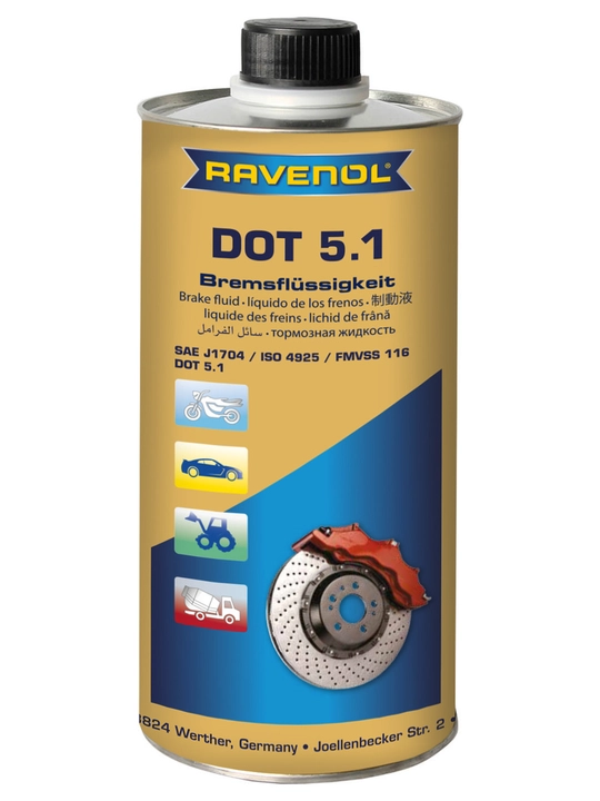 Тормозная жидкость RAVENOL DOT 5.1, 1 литр - 