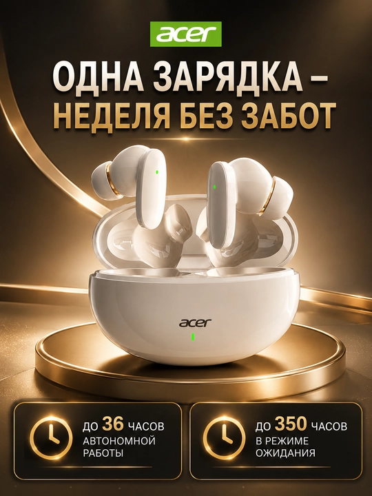 Quloqchinlar Simsiz Acer OHR594, Barcha telefon turlariga,36 soatgacha tinglash imkoniyati