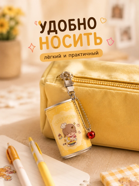 Влажные салфетки в банке-брелоке Dessert World, 30 шт