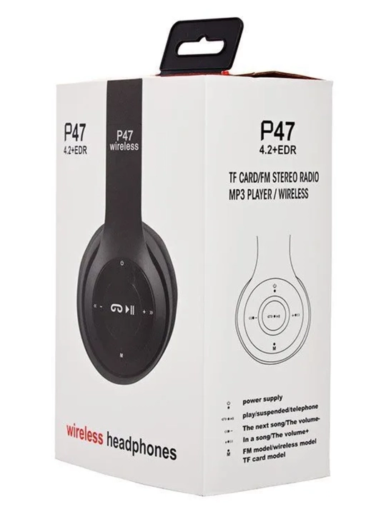 Simsiz quloqchinlar P47, Bluetooth 5.0, yig'iluvchan, mikrofon bilan, shovqinsiz