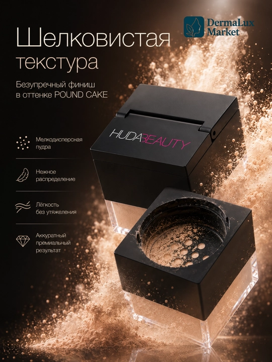 Yuz uchun sochiluvchan upa, pishirish, pardozni mustahkamlash, Huda Beauty Easy Bake Loose Powder