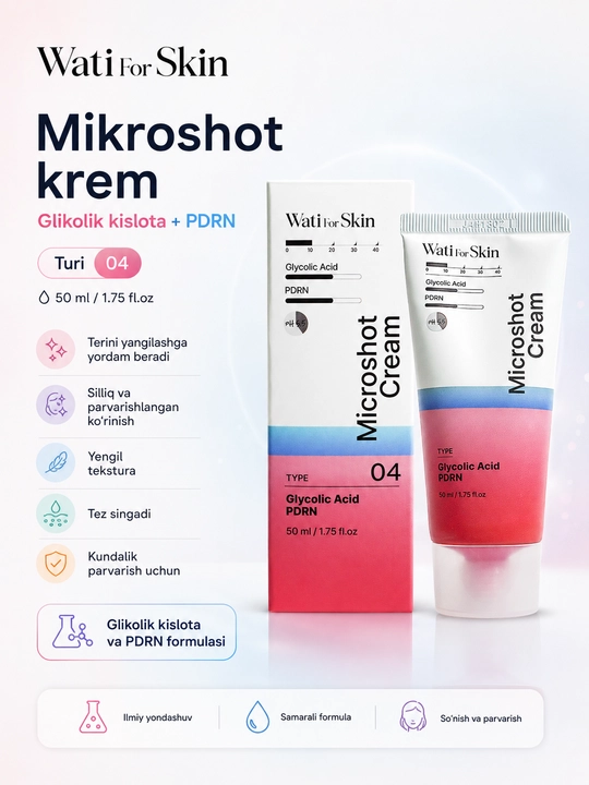 Крем для лица Wati For Skin с гликолевой кислотой и микропикулами PDRN, 50 мл - 