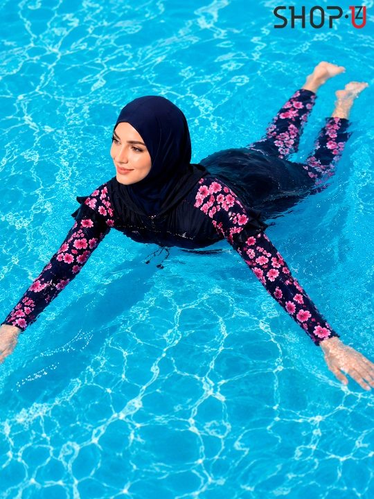 SCATO ayollar uchun musulmoncha suzish kiyimi, hijobli burkini, yopiq suzish kiyimi