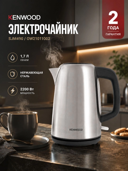 Чайник электрический Kenwood OW21011002 SJM490 1,7 литров, 2200 Вольт - 