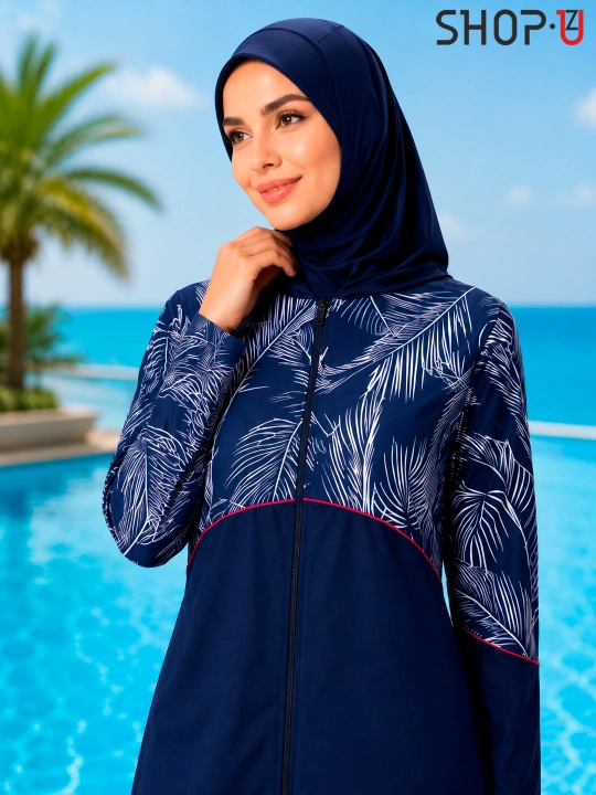 SCATO ayollar uchun musulmoncha suzish kiyimi, hijobli burkini, yopiq suzish kiyimi