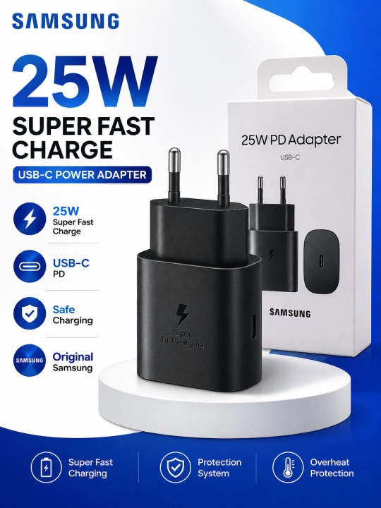 Сетевое зарядное устройство Samsung 25W USB-C Power Adapter PD, Super Fast Charge - 
