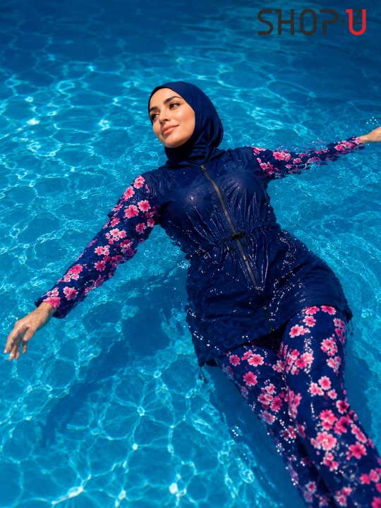 SCATO ayollar uchun musulmoncha suzish kiyimi, hijobli burkini, yopiq suzish kiyimi