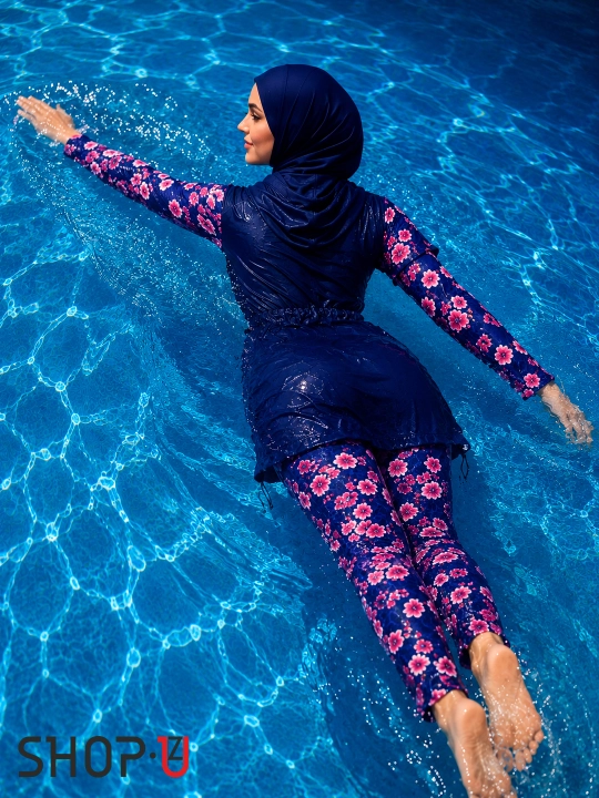SCATO ayollar uchun musulmoncha suzish kiyimi, hijobli burkini, yopiq suzish kiyimi