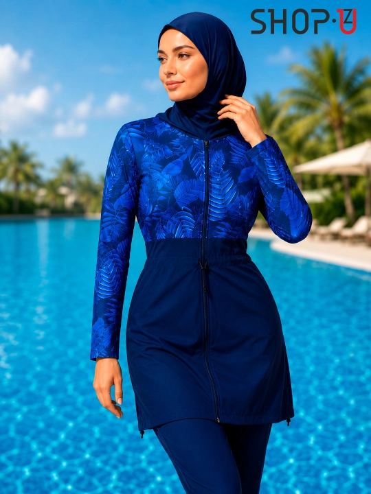 SCATO ayollar uchun musulmoncha suzish kiyimi, hijobli burkini, yopiq suzish kiyimi