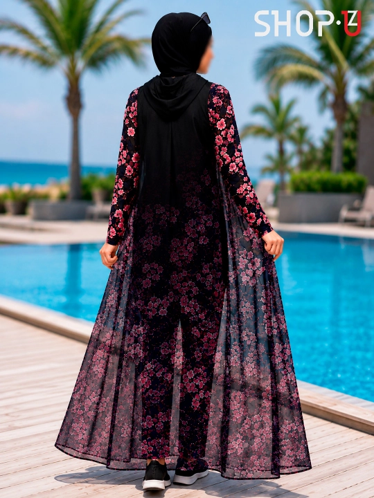 SCATO ayollar uchun musulmoncha suzish kiyimi, hijobli burkini, yopiq suzish kiyimi