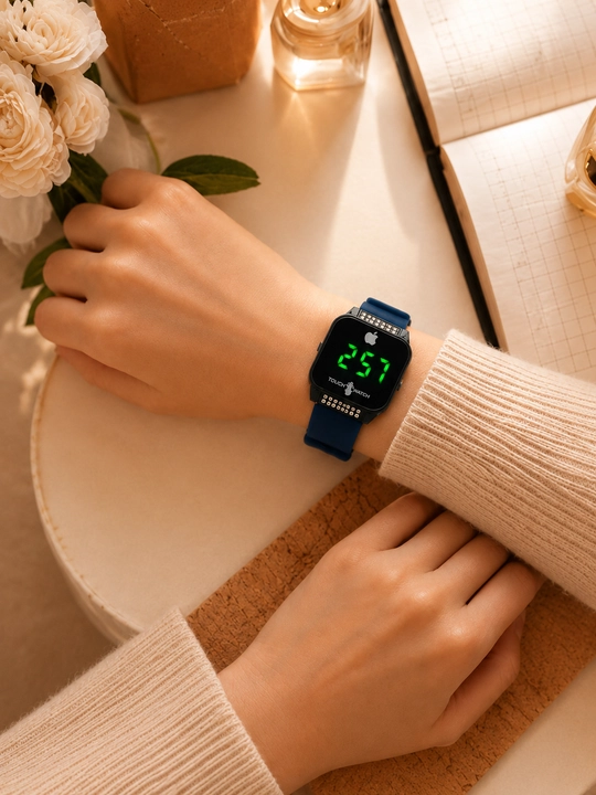 Soat ayollar uchun, sensorli elektron soat, Touch Watch LED, silikon tasmali