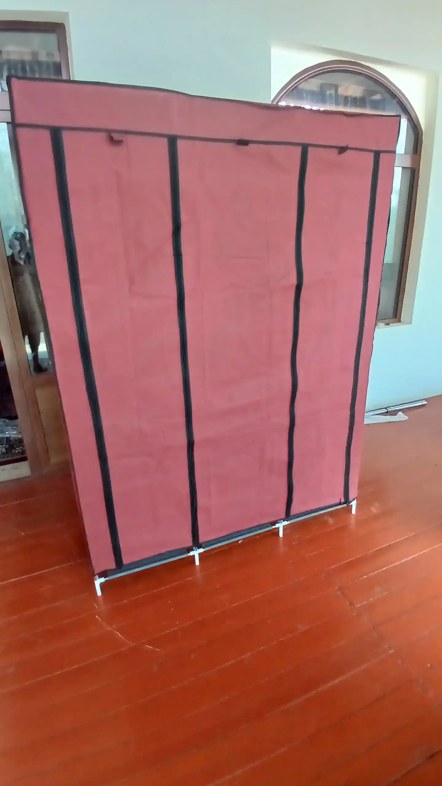 Тканевый шкаф сборный — гардероб 130×45×175 см, органайзер для одежды и обуви