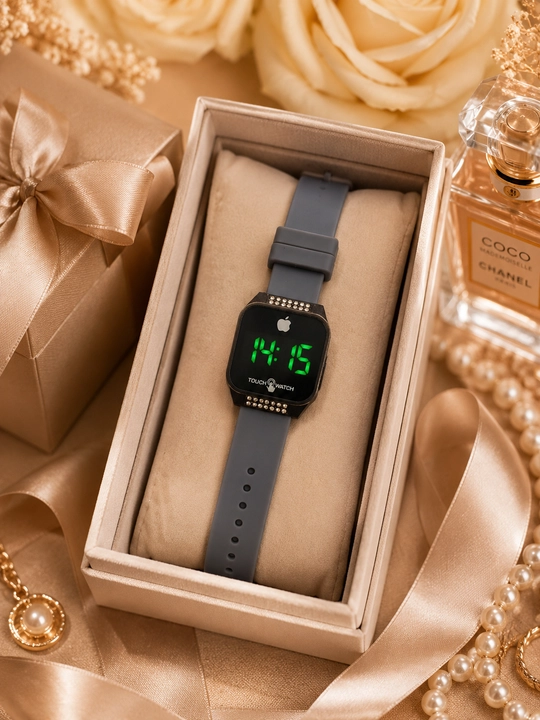 Soat ayollar uchun, sensorli elektron soat, Touch Watch LED, silikon tasmali