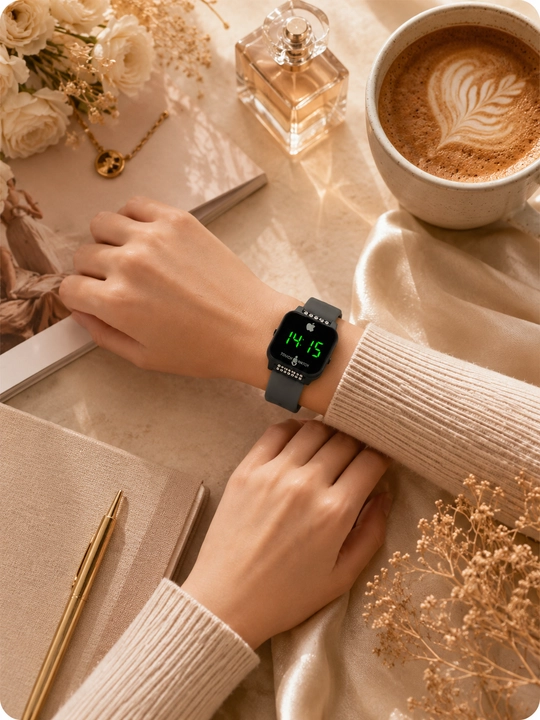 Soat ayollar uchun, sensorli elektron soat, Touch Watch LED, silikon tasmali