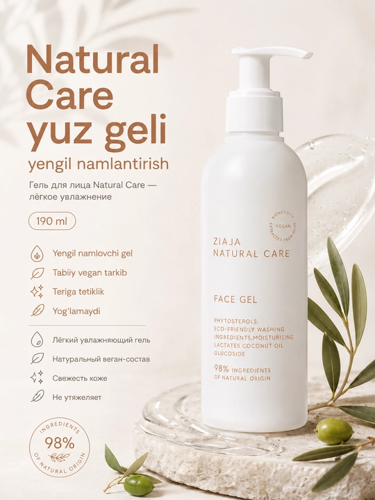 Yuz uchun Natural care geli, 190 ml - 