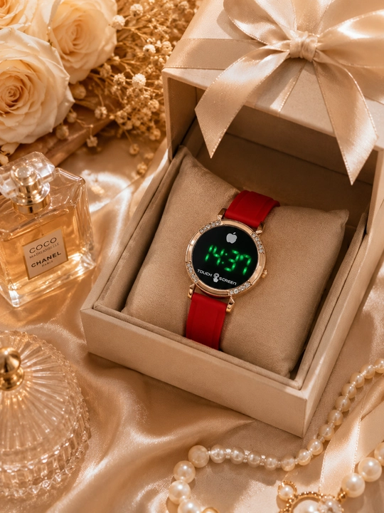 Soat ayollar uchun, sensorli elektron soat, Touch Watch LED, silikon tasmali