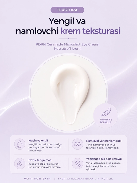 Крем для глаз Wati For Skin PDRN Ceramide Micro Spicule, 30 мл
