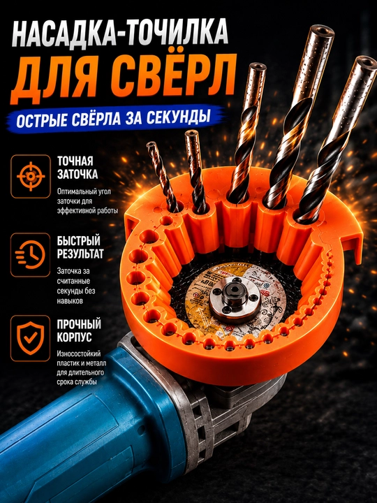 Насадка для заточки свёрл — быстрое восстановление остроты за минуты