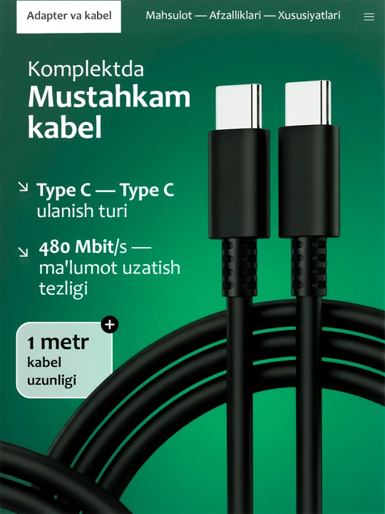 Зарядное устройство Samsung 45W, Type-C, быстрая зарядка, адаптер для телефона