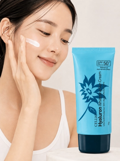 Солнцезащитный крем для лица CELLIO Collagen White, SPF 50+, 70 г - 
